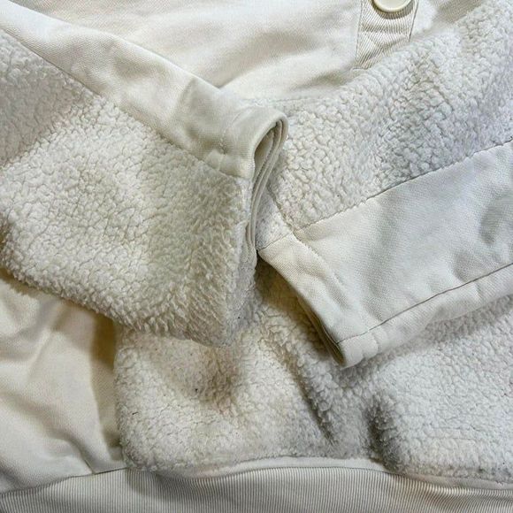J Crew Sherpa Fleece Pull Over Sweatshirt Womens Medium White - Picture 4 of 8